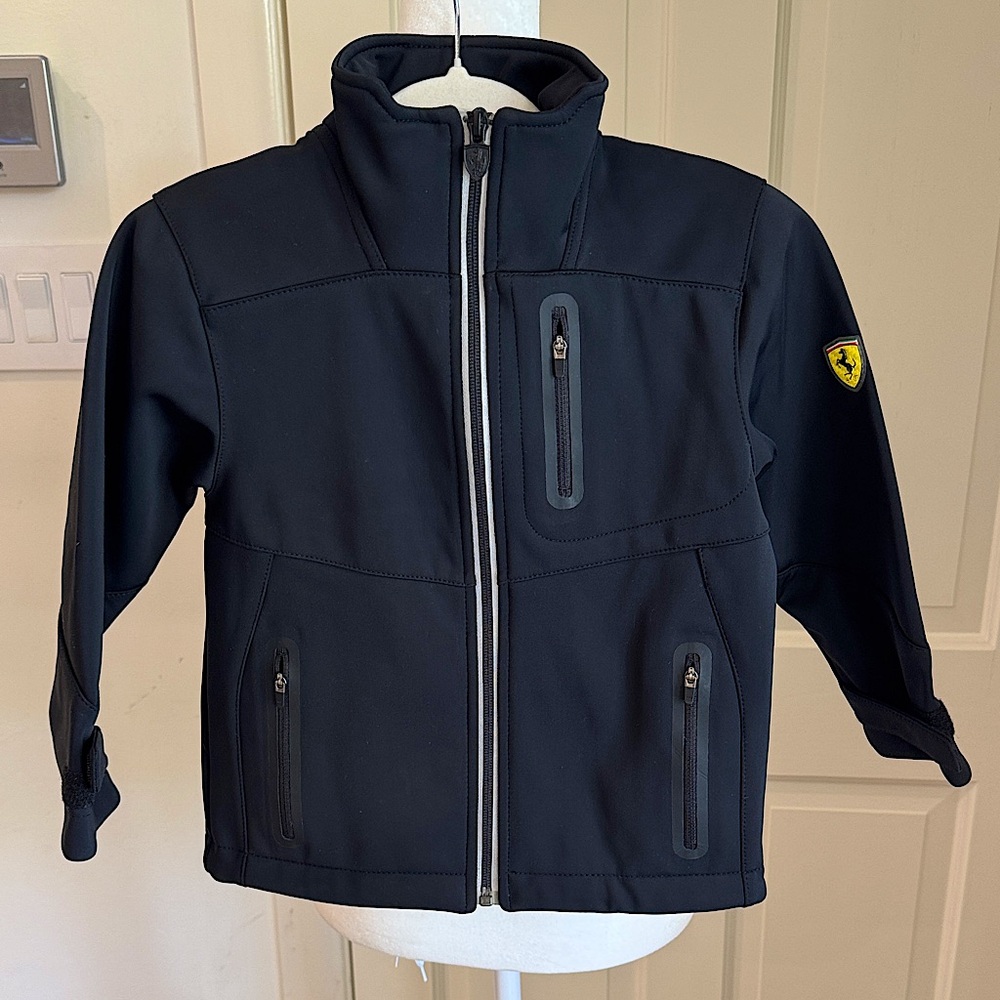 Ferrari - Kids Jacket with Logo and Zipper Pockets - Size: 3/4